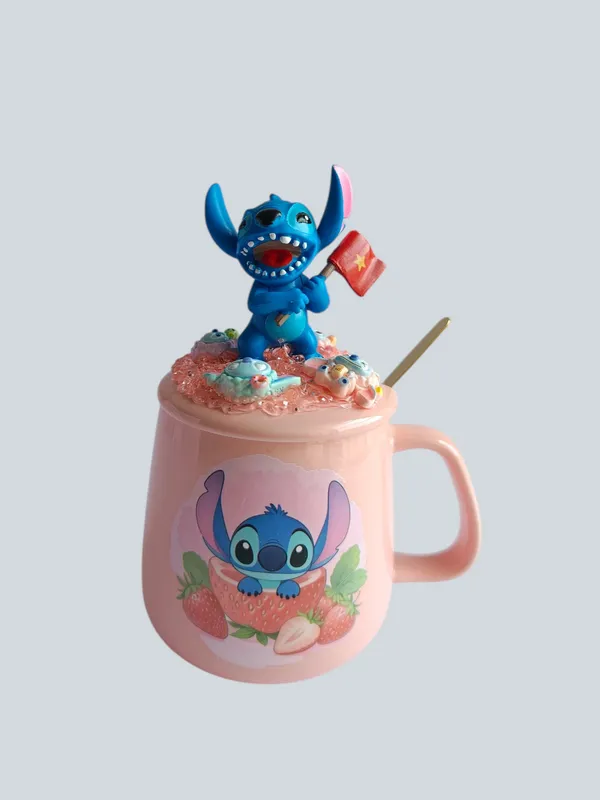 Stitch_3D-_Mug_&_Lid_Set_-_Cheer_Flag_Strawberry_Edition