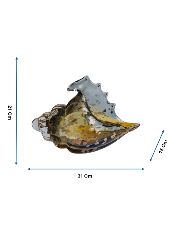 Luxury_Honey_Gold_Conch_Shell_Showpiece_-_Hand_Blown_Glass_with_Gold_Flakes