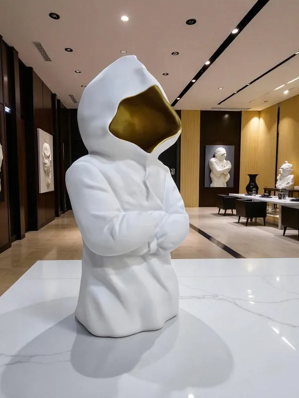 White_&_Golden_Ceramic_Premium_Hollow_Man
