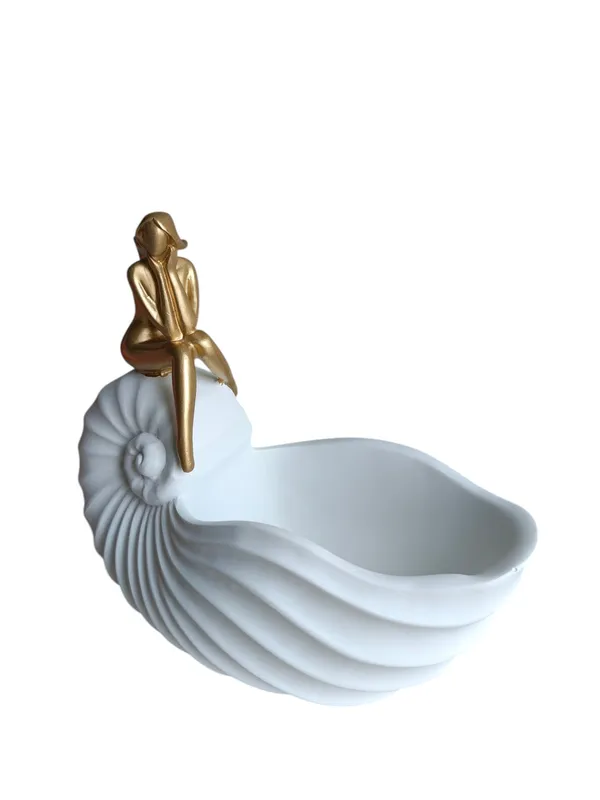 Lady_Shell_Bowl_-_Coastal_White_Shell_Storage_with_Gold_Figure