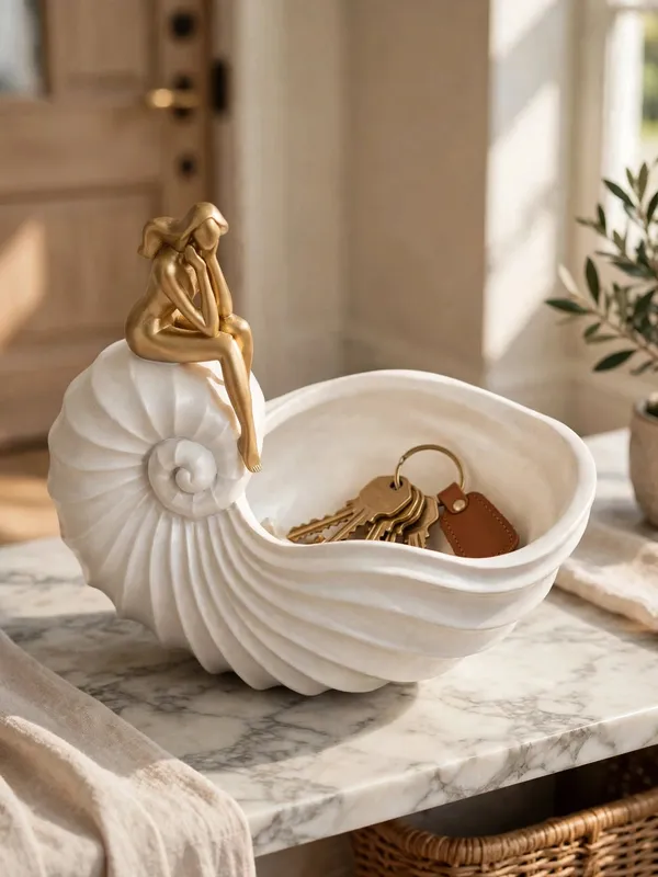Lady_Shell_Bowl_-_Coastal_White_Shell_Storage_with_Gold_Figure
