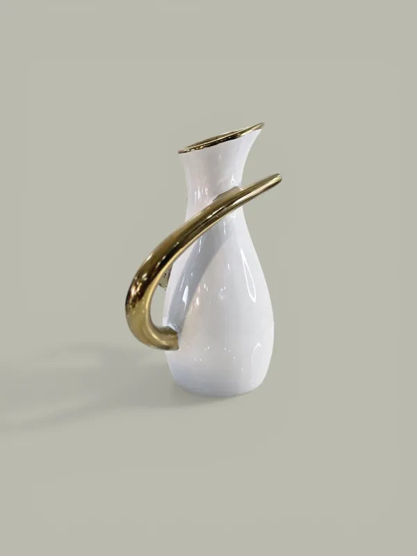 Premium_&_Elegant_White_&_Golden_Ceramic_Jar_Shaped_Vase