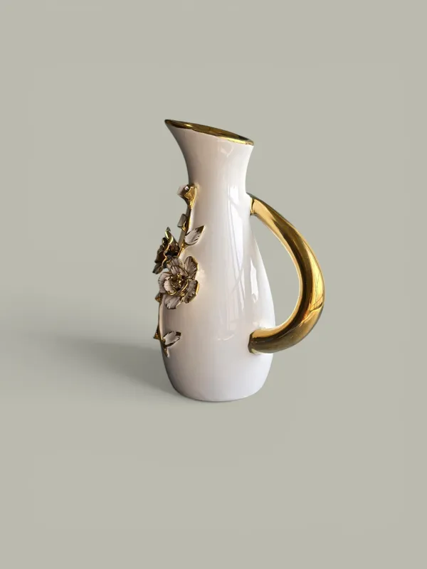 Premium_&_Elegant_White_&_Golden_Ceramic_Jar_Shaped_Vase