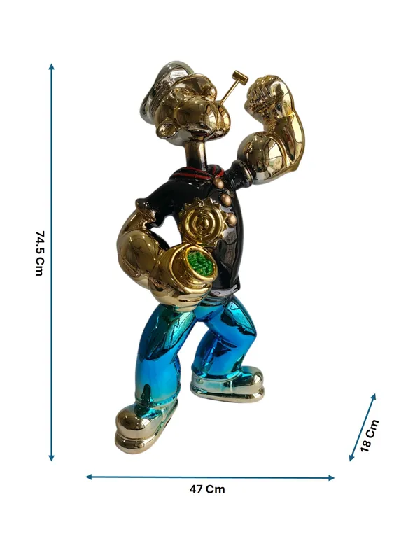Chrome_Pop_Art_Popeye_The_Sailor_Showpiece_-_74.5_cm_Luxury_Electroplated_Sculpture