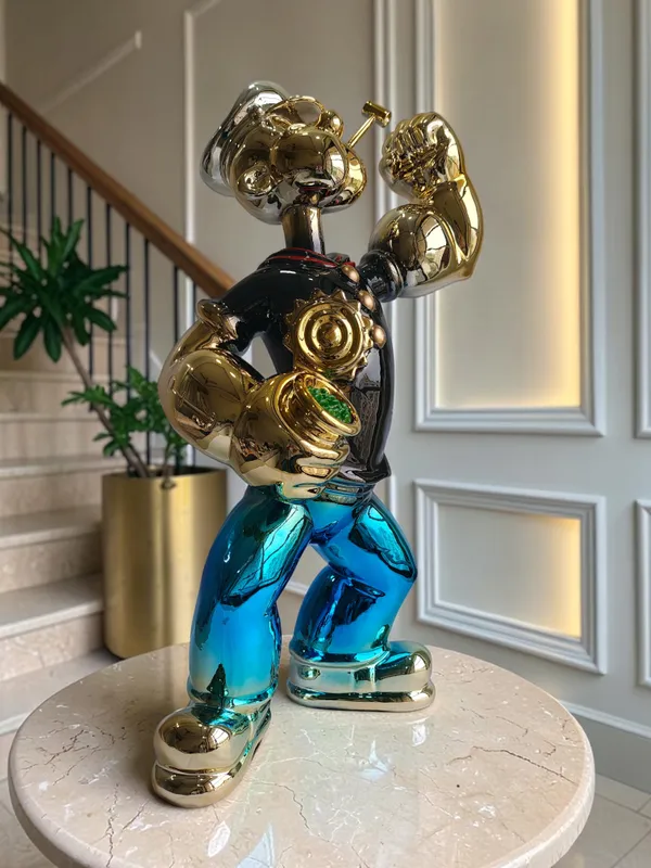 Chrome_Pop_Art_Popeye_The_Sailor_Showpiece_-_74.5_cm_Luxury_Electroplated_Sculpture