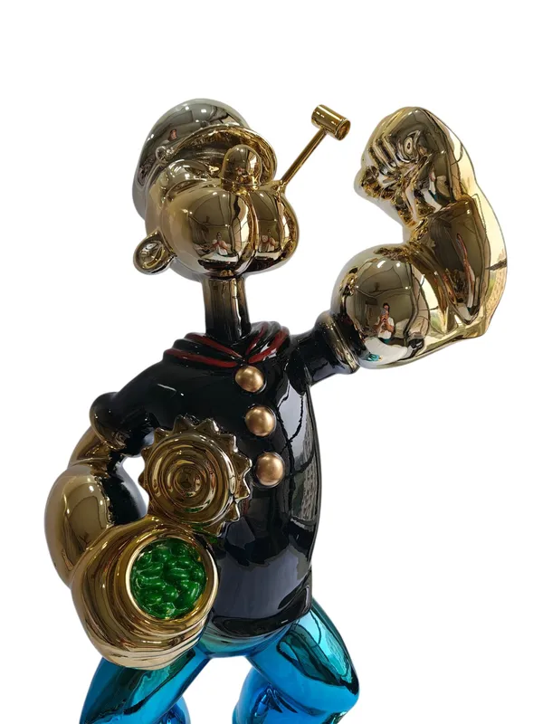 Chrome_Pop_Art_Popeye_The_Sailor_Showpiece_-_74.5_cm_Luxury_Electroplated_Sculpture