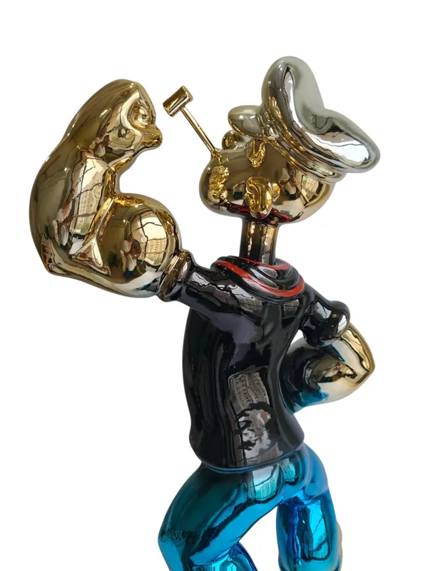 Chrome_Pop_Art_Popeye_The_Sailor_Showpiece_-_74.5_cm_Luxury_Electroplated_Sculpture