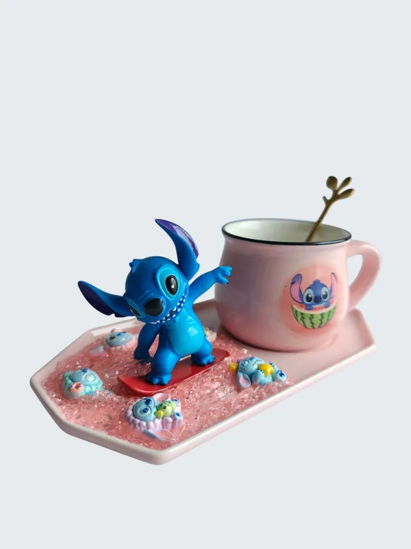 Stitch_3D-_Mug_&_tray_Set_-_Surfer_Watermelon_Edition