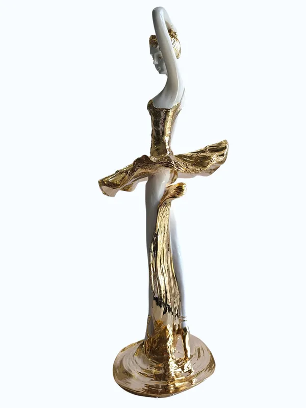 White_&_Golden_Ceramic_Premium_&_Elegant_Figurine