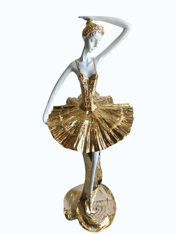 White_&_Golden_Ceramic_Premium_&_Elegant_Figurine