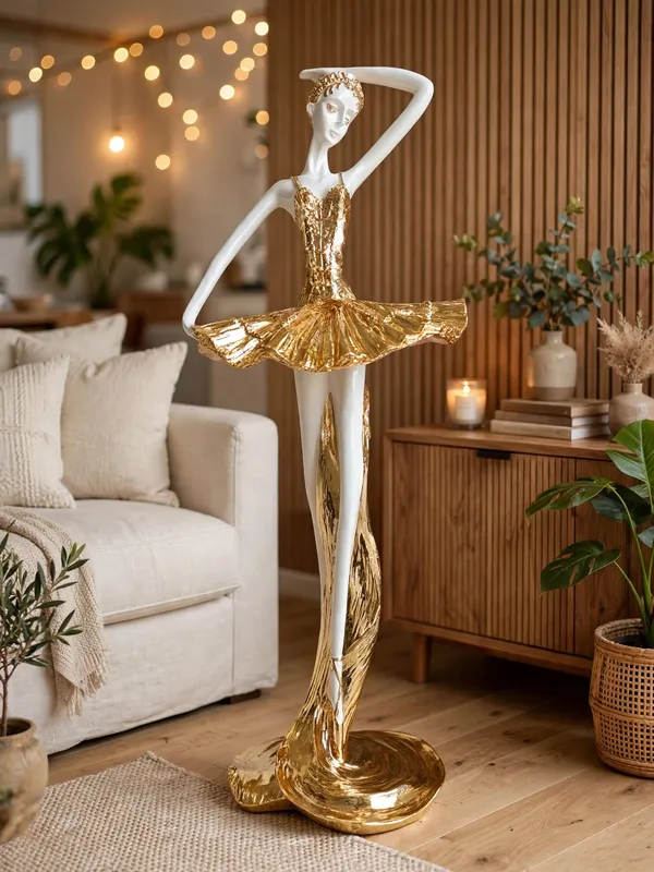 White_&_Golden_Ceramic_Premium_&_Elegant_Figurine