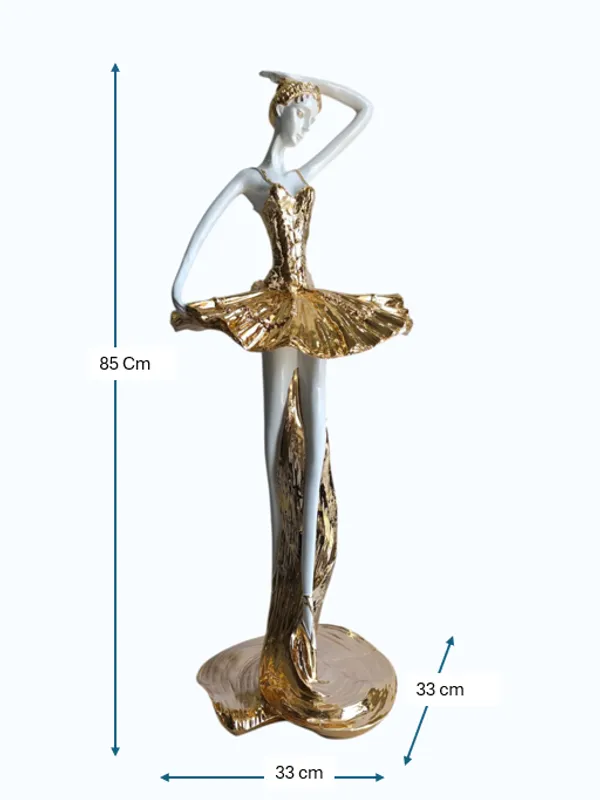 White_&_Golden_Ceramic_Premium_&_Elegant_Figurine