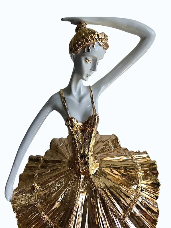 White_&_Golden_Ceramic_Premium_&_Elegant_Figurine
