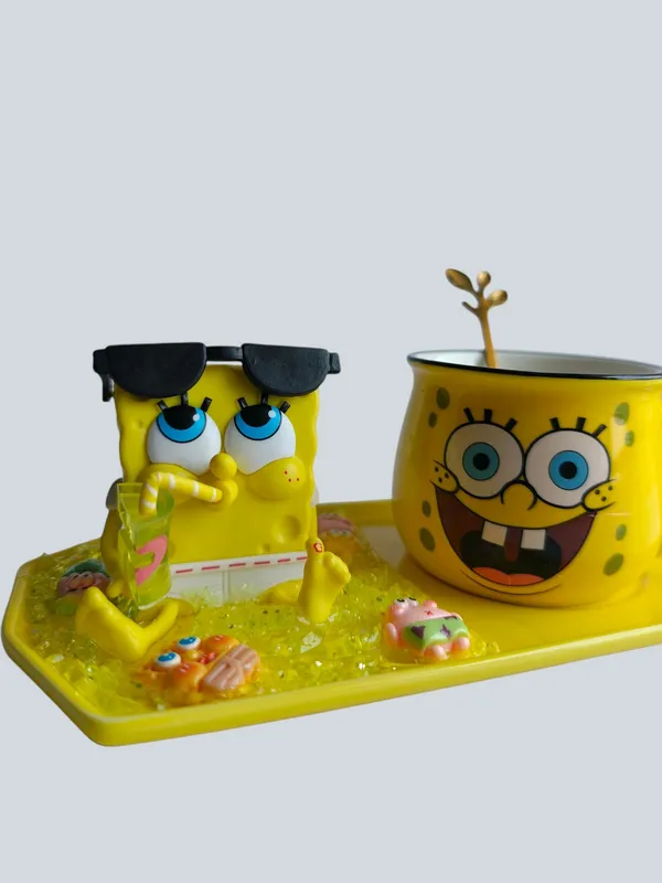 SpongeBob_3D-_Mug_&_Tray_Set_-SunGlasses_Beach_Edition