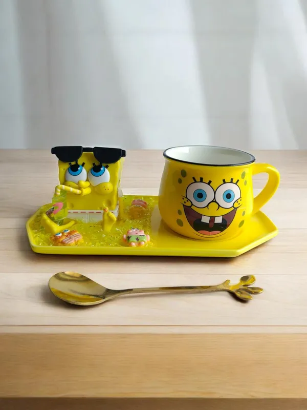 SpongeBob_3D-_Mug_&_Tray_Set_-SunGlasses_Beach_Edition