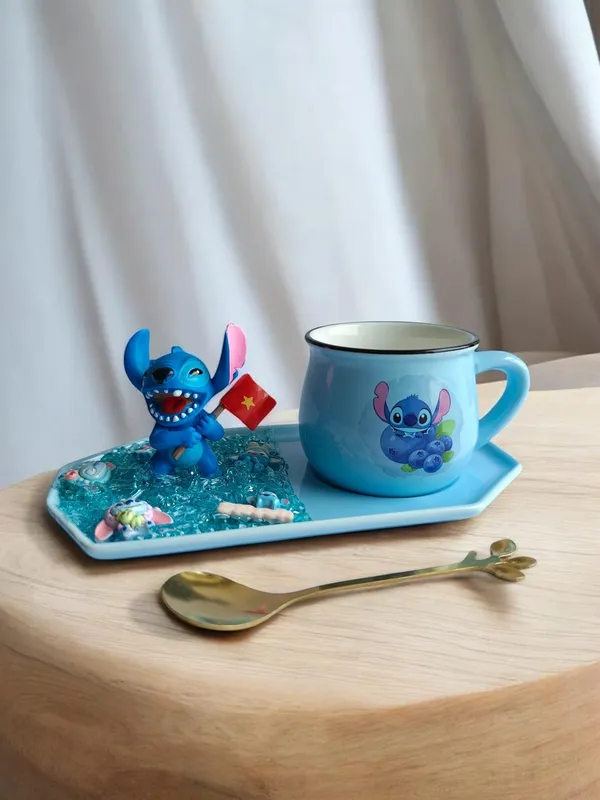 Stitch_3D-_Mug_&_tray__Set_-_Cheer_Flag_Blueberry_Edition