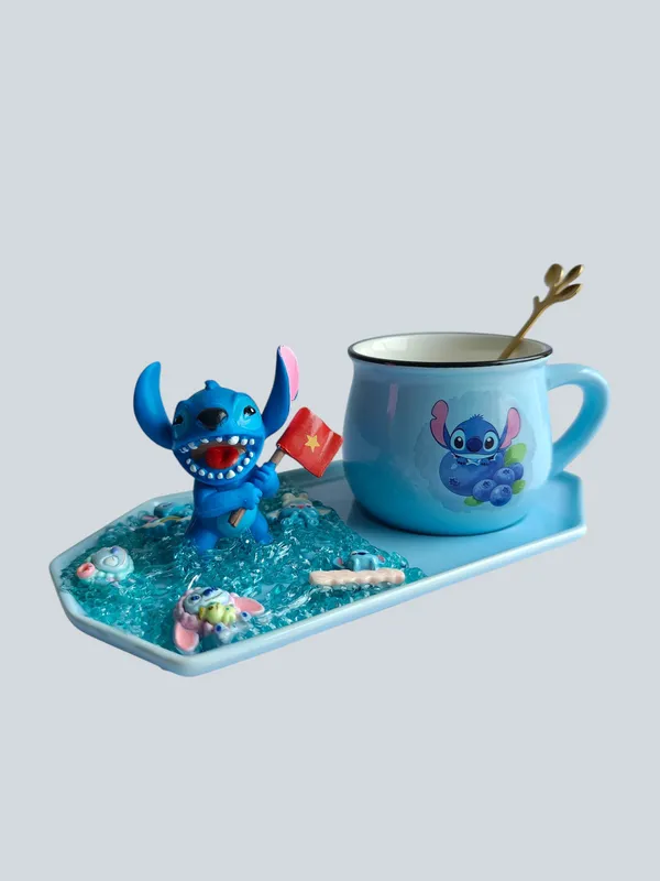 Stitch_3D-_Mug_&_tray__Set_-_Cheer_Flag_Blueberry_Edition