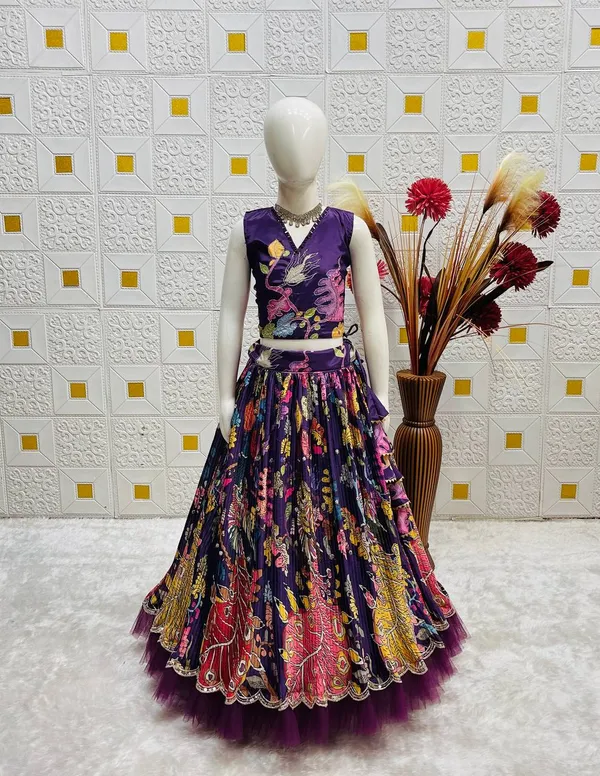 Premium_Quality_Wine_Color_Girls_Lehenga_Choli_Set_Ready_to_Wear
