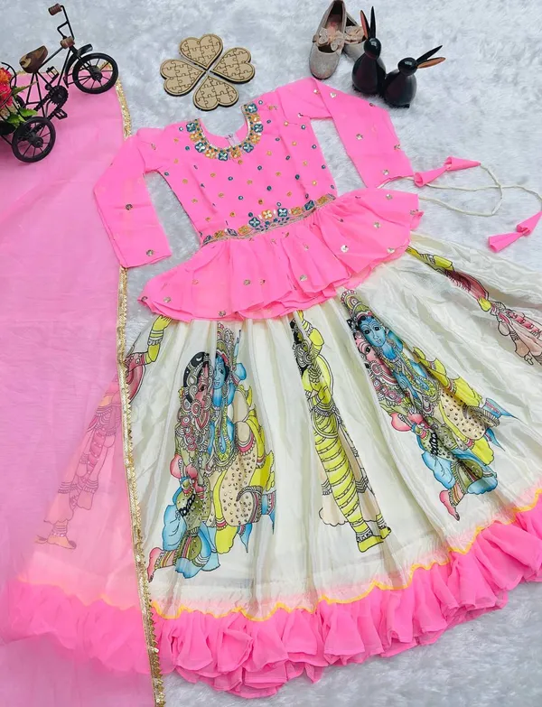 Pink_Kedia_Style_Fully_Stitched_Lehenga_Set_For_Girls