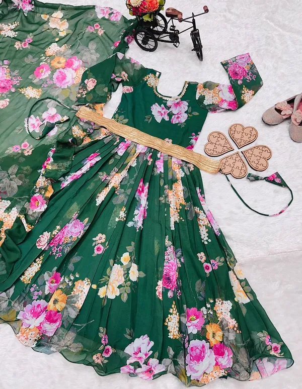 Green_Presenting_New_Designer_Heavy_Faux_Georgette_With_Digital_Print_Work_Gown_For_Girls