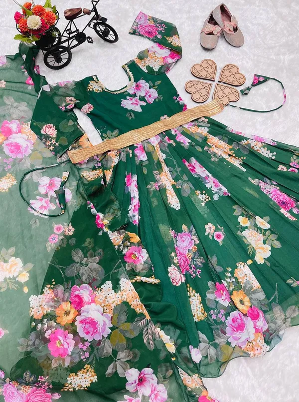 Green_Presenting_New_Designer_Heavy_Faux_Georgette_With_Digital_Print_Work_Gown_For_Girls