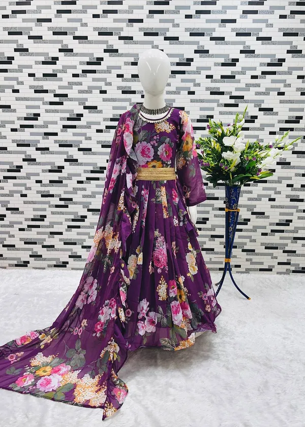 Violet_Presenting_New_Designer_Heavy_Faux_Georgette_With_Digital_Print_Work_Gown_For_Girls