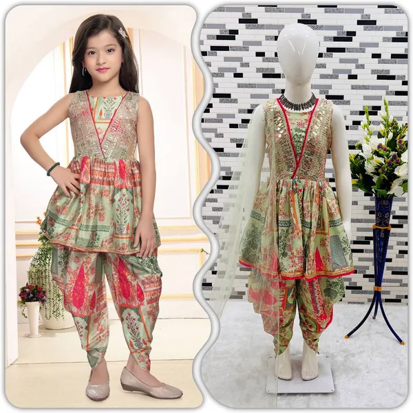 Green_Presenting_New_Designer_Dhoti_Salwar_Suit_For_Girls