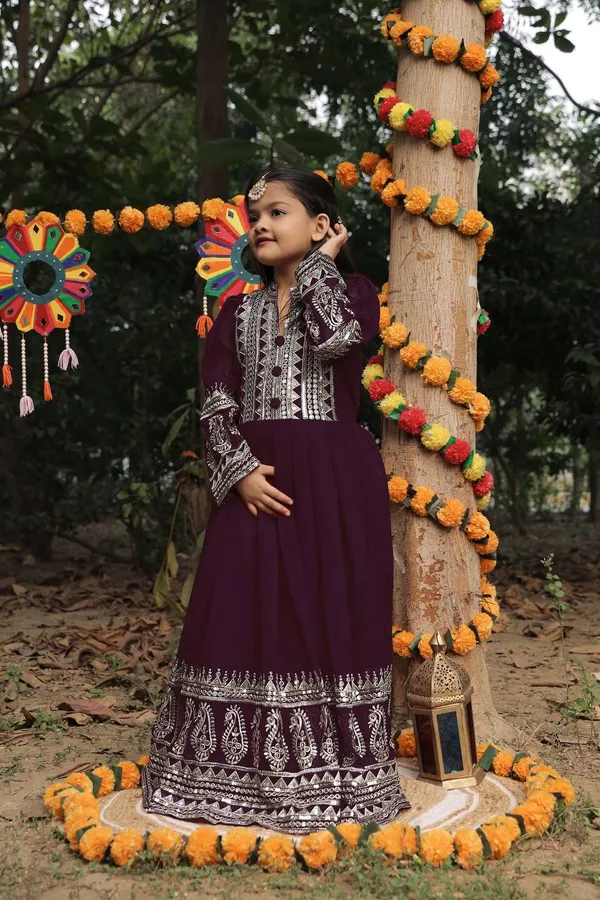 Dark_Brown_Launching_New_Collection_Beautiful_Gown_Set_For_Girls