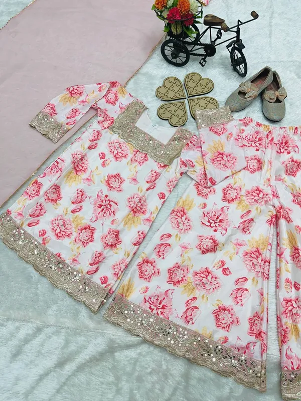 White_Full_Stitched_Top_With_Sharara_And_Dupatta_For_Girls