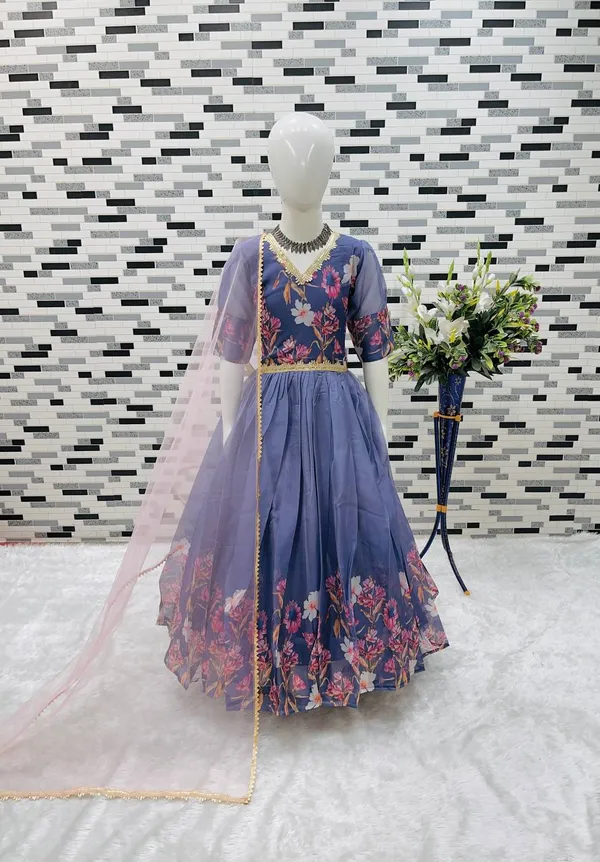 Blue_New_Designer_Taffeta_Silk_Organza_With_Digital_Print_Work_Gown_For_Girls