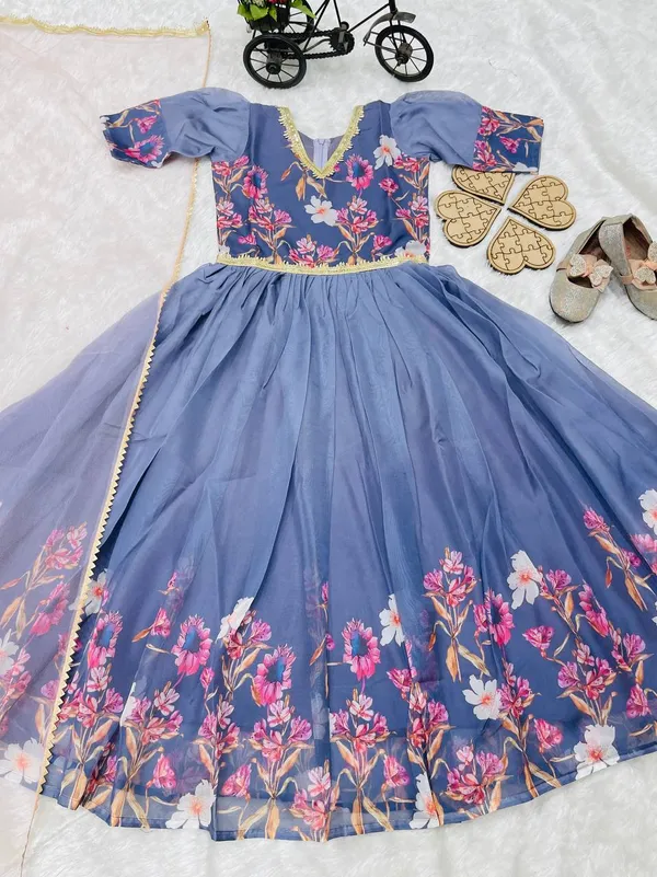 Blue_New_Designer_Taffeta_Silk_Organza_With_Digital_Print_Work_Gown_For_Girls