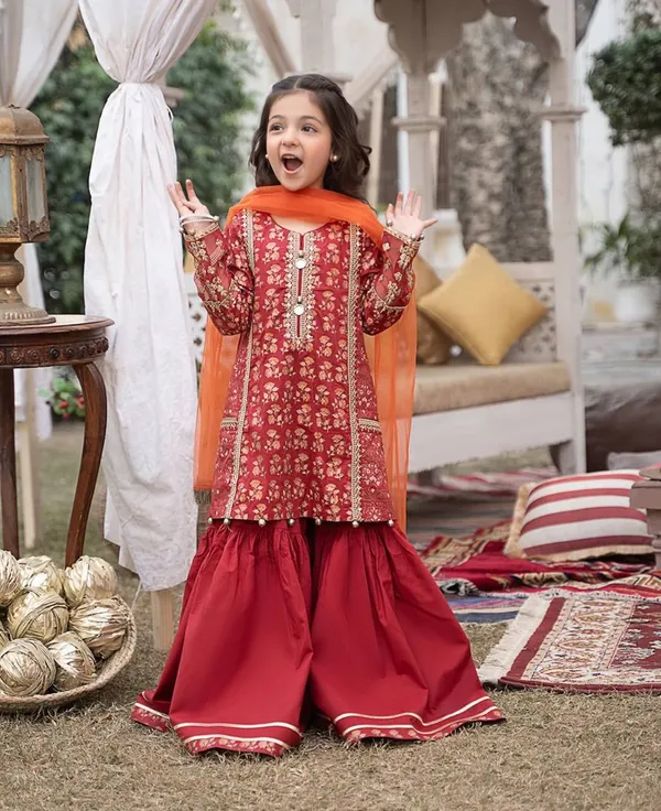 Red_Trending_Top_With_Sharara_And_Dupatta_For_Girls
