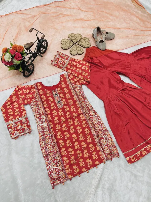 Red_Trending_Top_With_Sharara_And_Dupatta_For_Girls