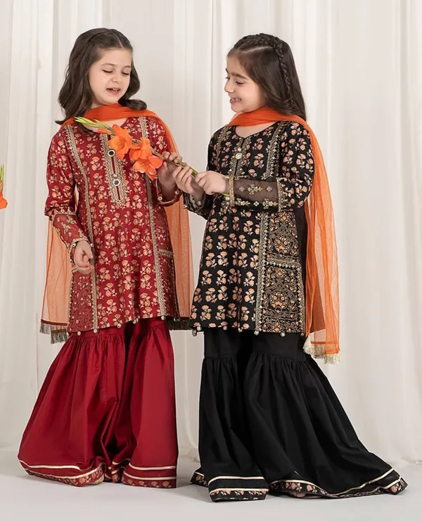 Red_Trending_Top_With_Sharara_And_Dupatta_For_Girls