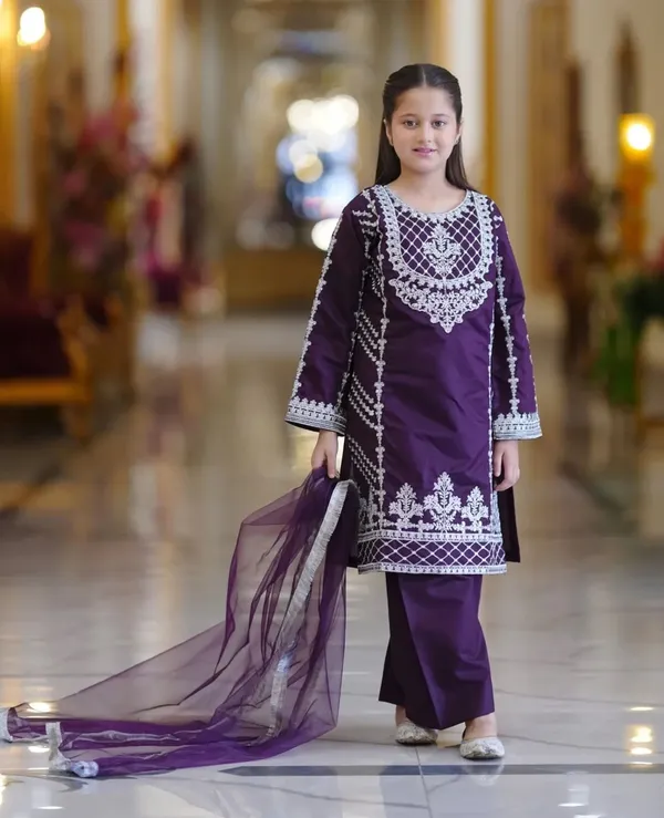 Purple_Trending_Top_With_Bottom_And_Dupatta_Set_For_Girls