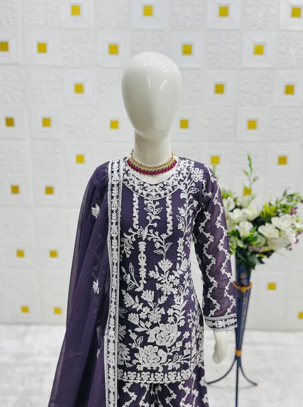 Purple_Designer_Wear_Top_With_Sharara_And_Dupatta_Set_For_Girls