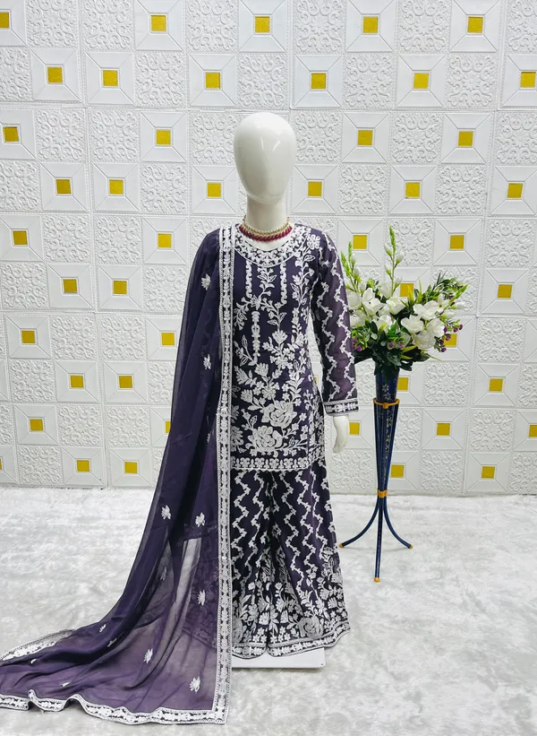 Purple_Designer_Wear_Top_With_Sharara_And_Dupatta_Set_For_Girls