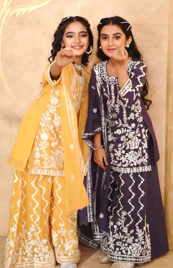 Yellow_Designer_Wear_Top_With_Sharara_And_Dupatta_Set_For_Girls