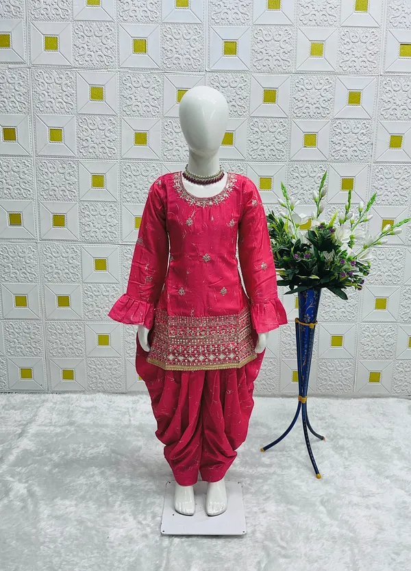 Rani_Top_With_Dhoti_Full_Stitched_Salwar_And_Dupatta_For_Girls
