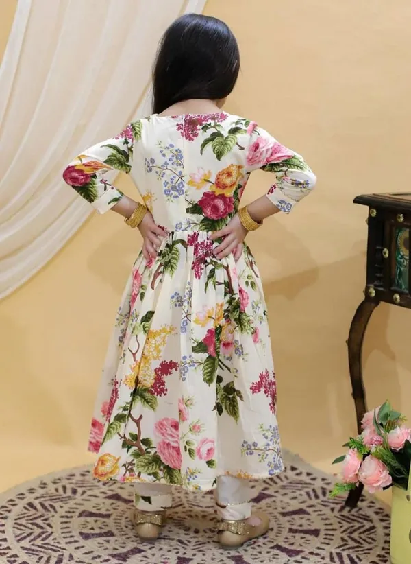 White_Presenting_New_Designer_Heavy_Faux_Georgette_With_Digital_Print_Work_Gown_For_Girls