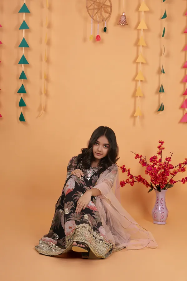 Black_New_Designer_Heavy_Faux_Georgette_Gown_For_Girls