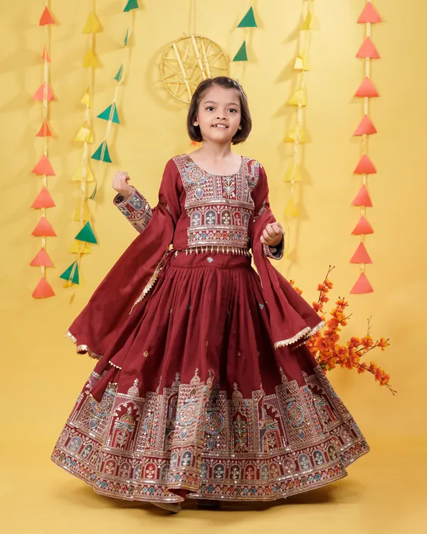 Maroon_New_Festival_Heavy_Pure_Vichitra_Lehenga_Choli_For_Girls