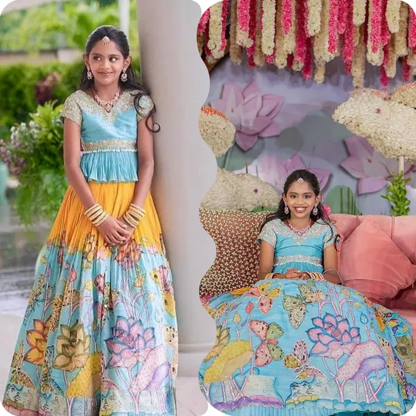Multicolor_New_Designer_Kedia_Style_Fully_Stitched_Lehenga_Set_For_Girls