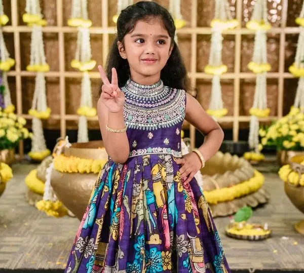 Multicolor_Beautiful_Full_Stitched_Gown_Set_For_Girls