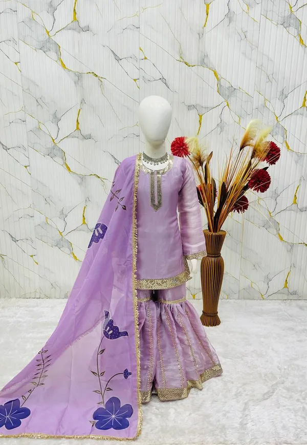 Trending_Launching_New_??signer_Party_Wear_Look_Heavy_Pure_GMY_SILK_Top_Sharara_&_Dupatta_Set