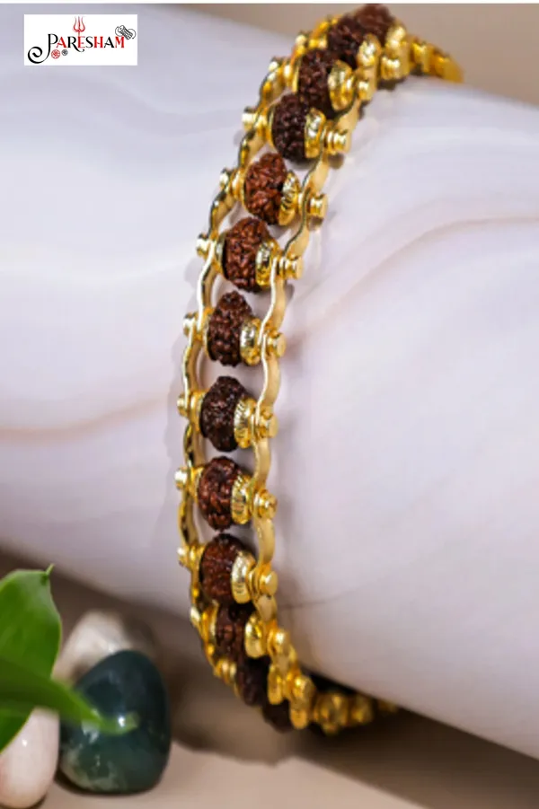 Brown_Gold_Plated_Modern_Rudraksha_Bracelet_|_5_Mukhi_Rudraksha_Beads