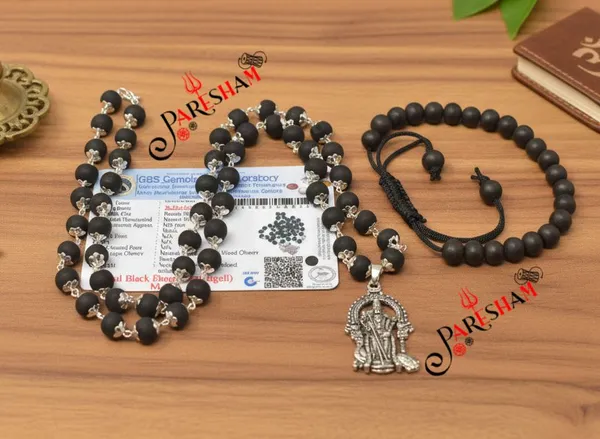 Black_Karungali_Mala_With_Silver_Murugan_Pendant_+_Karungali_Bracelet
