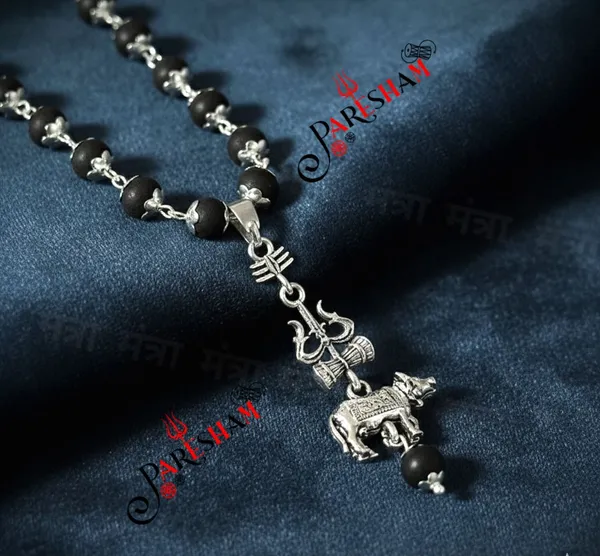 Karungali_Mala_with_shiv_Trishul_Nandi_&_Damru_Pendant_Silver_Plated_Lab_Certified
