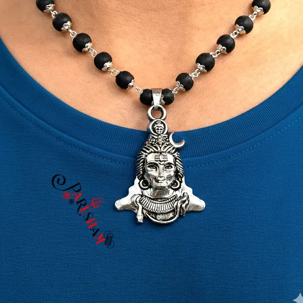 Karungali_Silver_Plated_Mala_with_Shiv_locket_|_Black_Ebony_Wood_Spiritual_Necklace_With_Mahadev_Shiva_Locket_for_Men_&_Women_|_Protection,_Meditation,_Healing,_Energy_Balance_Original_Karungali_Mala_Premium_Quality