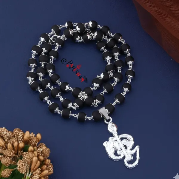 Original_Karungali_Vel_Ganesh_Shivling_Silver_Plated_Mala_|__Karungali_Malai_Original_Top_Quality